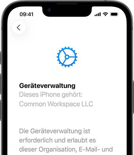 Teilansicht eines iPhone 17e im Hochformat, das Display zeigt die geöffnete Einstellungen App mit der Geräteverwaltung
