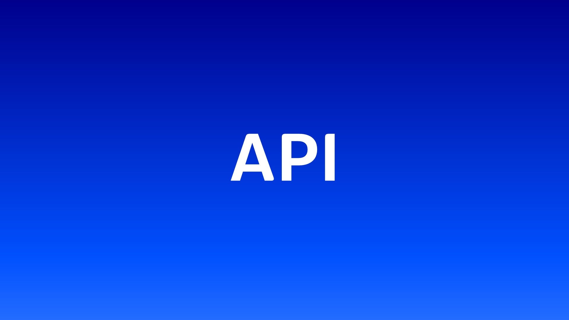 API in weißer Schrift auf blauem Hintergrund