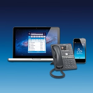 Telefon, Smartphone und Laptop