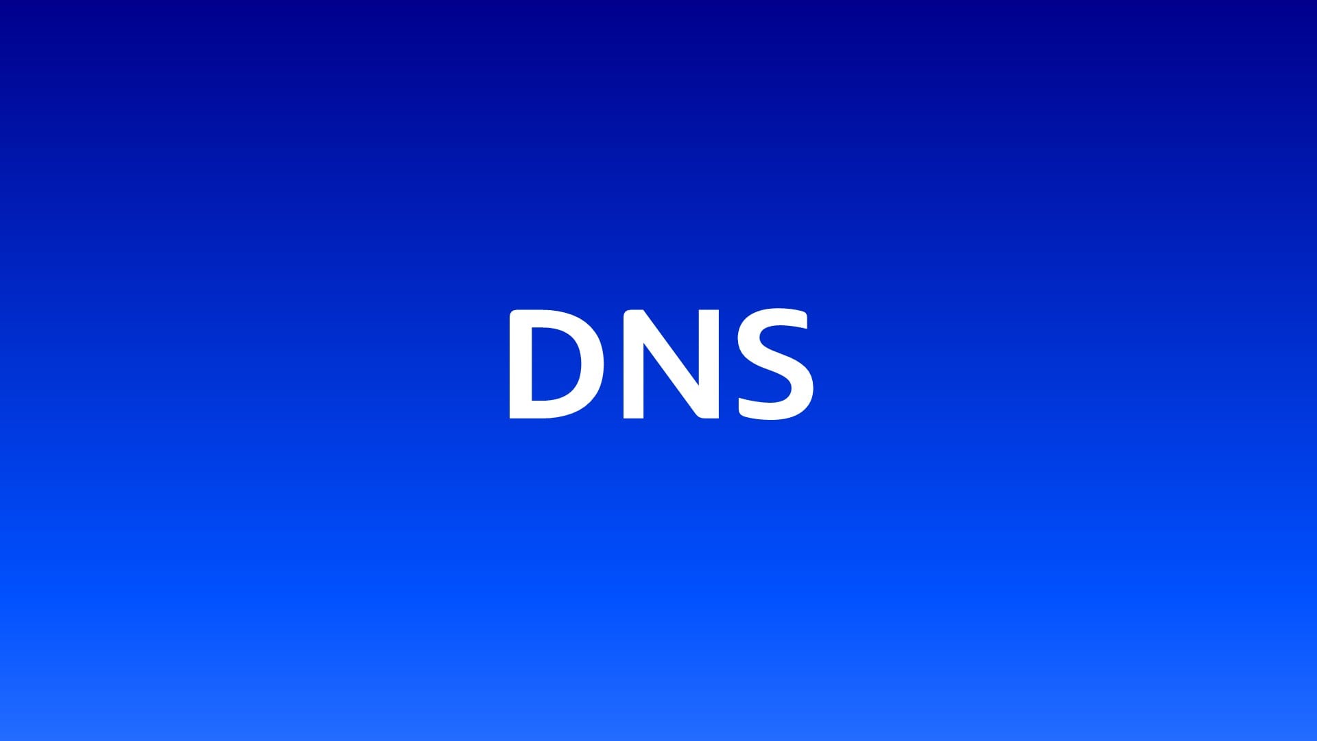 DNS in weißer Schrift auf blauem Hintergrund