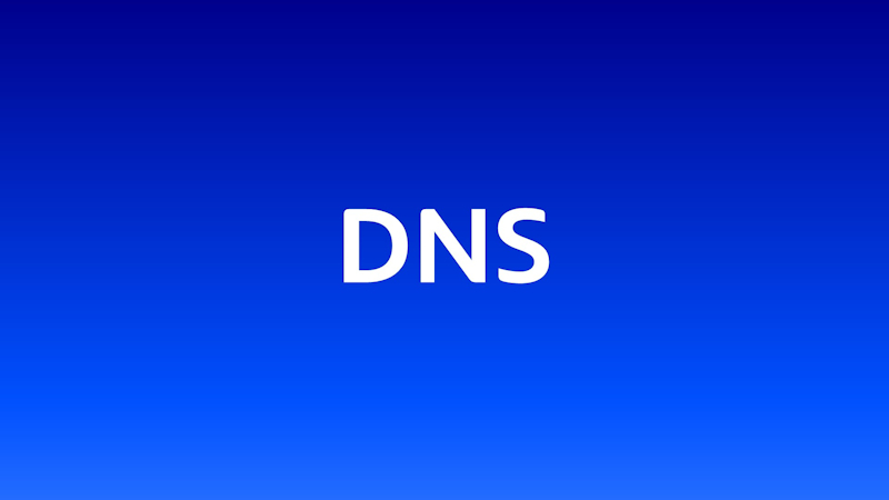 DNS in weißer Schrift auf blauem Hintergrund