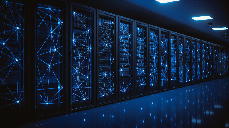 Symbolbild Datenverbindungen in einem Data Center