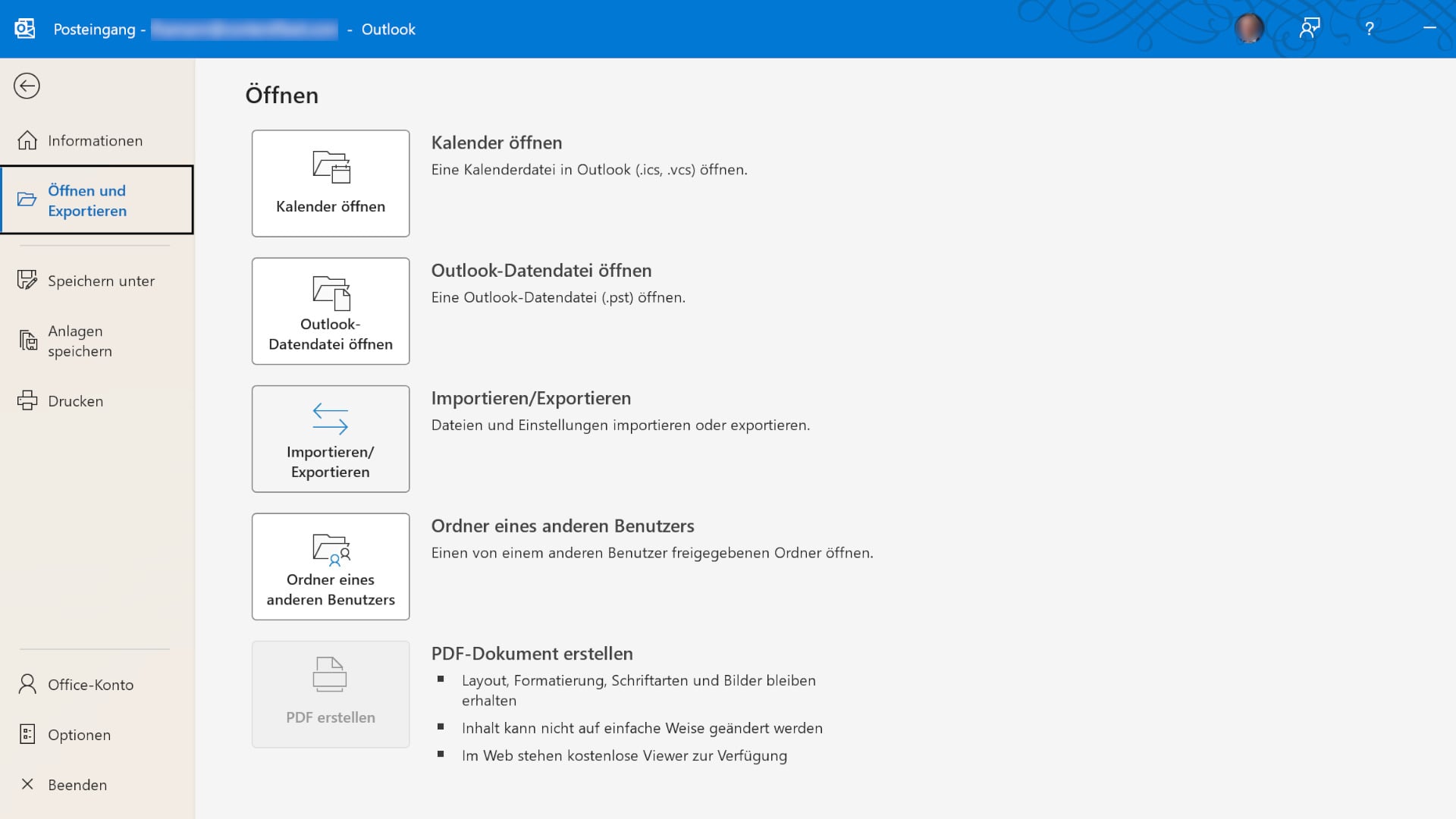 E-Mail-Sicherung im klassischen Outlook