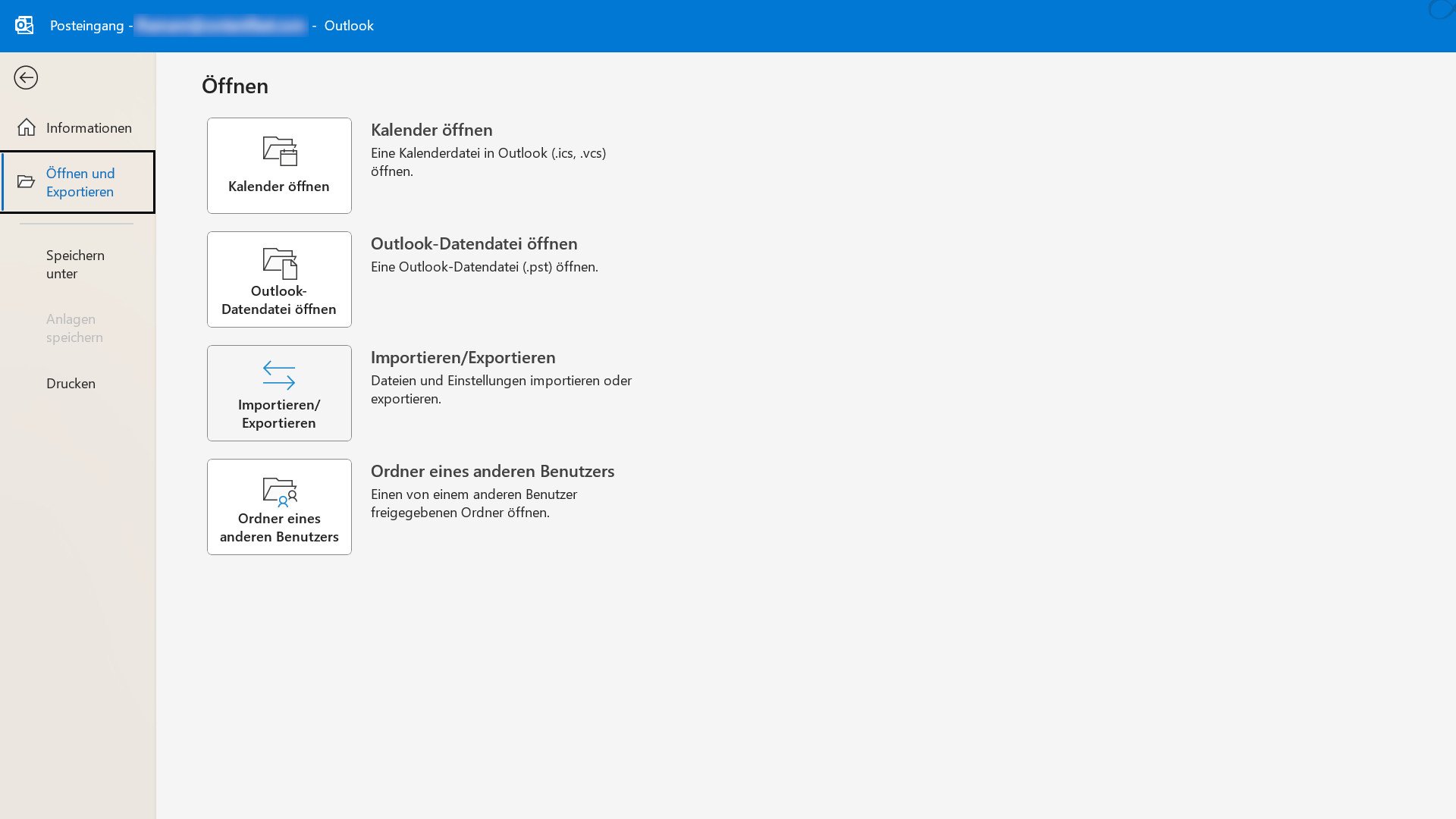Maske zum Kontakt-Import im klassischen Outlook