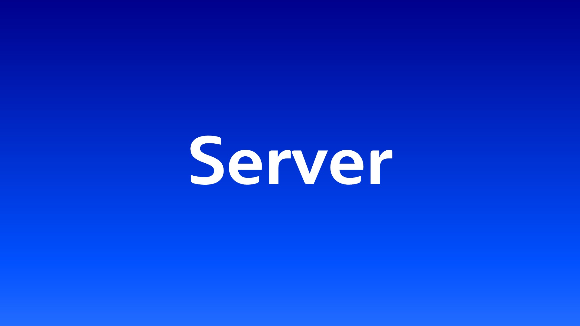 Server in weißer Schrift auf blauem Hintergrund