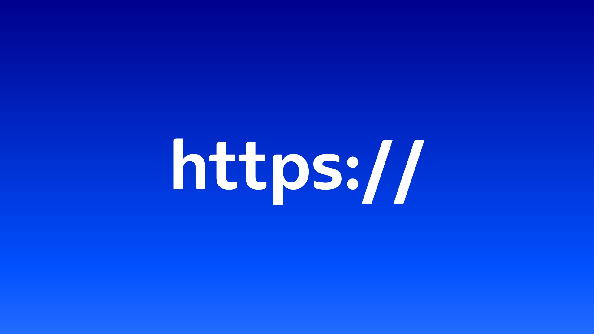 HTTPS: Weiße Schrift auf blauem Hintergrund