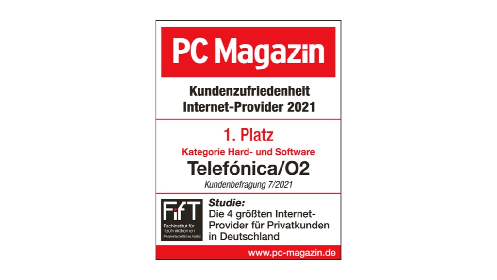 1. Platz Kundenzufriedenheit PC Magazin Internet Provider 2021